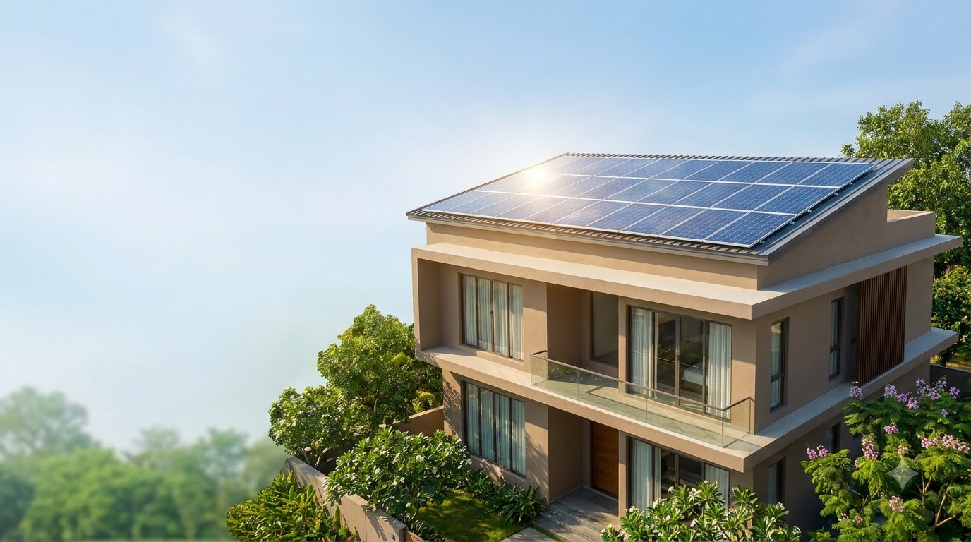 Residential rooftop solar installation in Malda