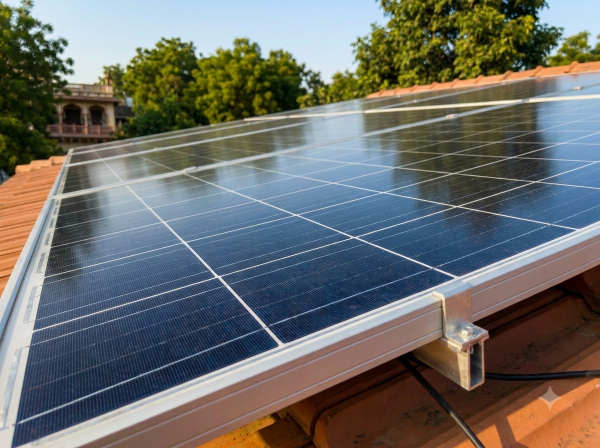 Solar panel close up precision technology